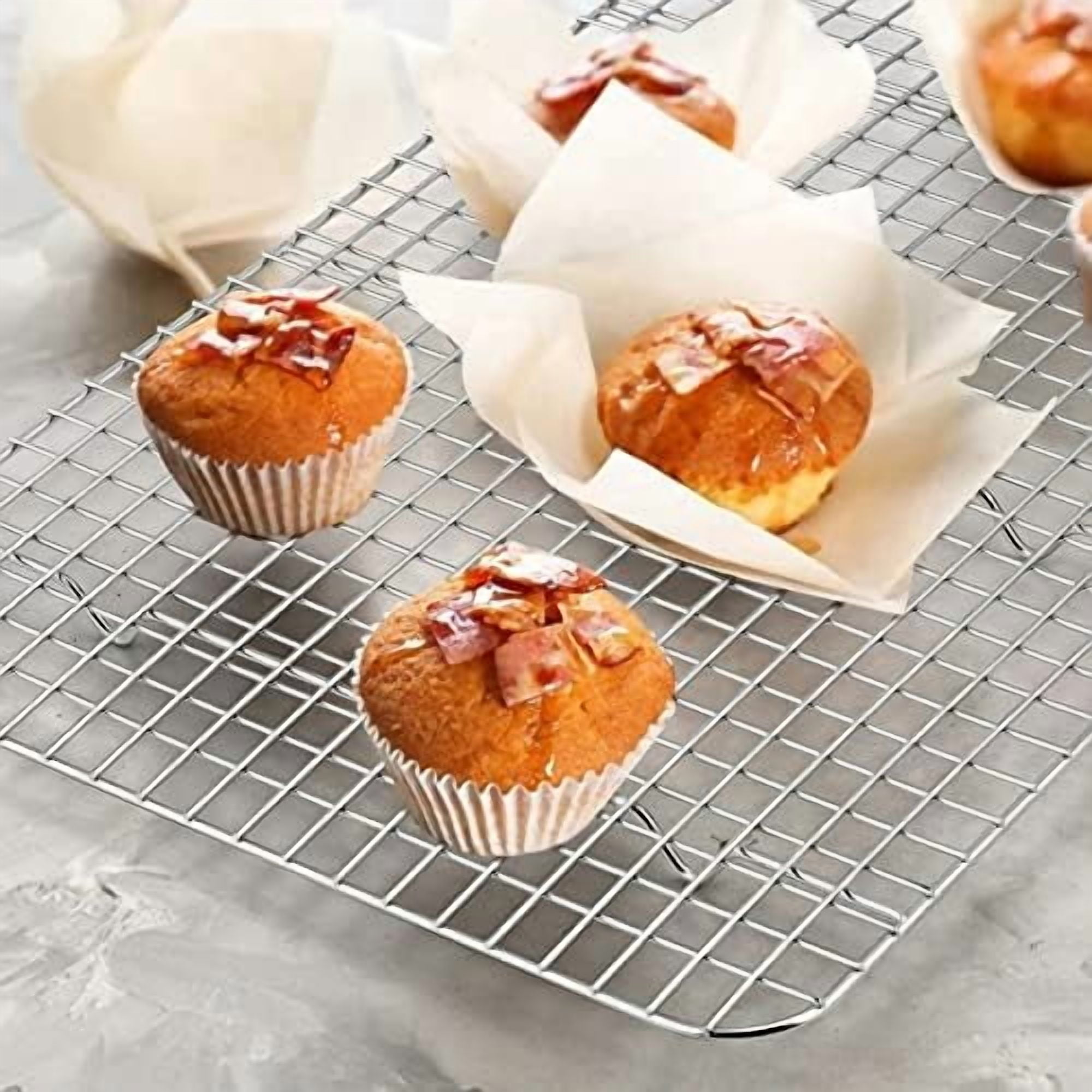 Stainless Steel Baking Sheet with Rack Set,  12.4”x9.7” Cookie Sheet Broiling Pan for Oven, Rimmed Metal Tray with Wire Rack for Cooking/Baking/Cooling/Bacon, Non-toxic & Dishwasher Safe