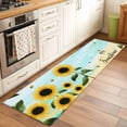 thumbnail image 3 of You Are My Sunshine Washable Runner Rugs 2'x6', Country Watercolor Sunflower Floral Bees Blue Low Pile Throw Entryway Rug Non-Slip Sturdy Edge Binding Carpet for Indoor Bedside Entrance Bedside, 3 of 9