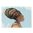 thumbnail image 1 of Folk Art Cutting Board, Side Portrait Painting of Woman in Traditional Clothes and Feather Earring, Decorative Tempered Glass Cutting and Serving Board, in 3 Sizes, by Ambesonne, 1 of 2