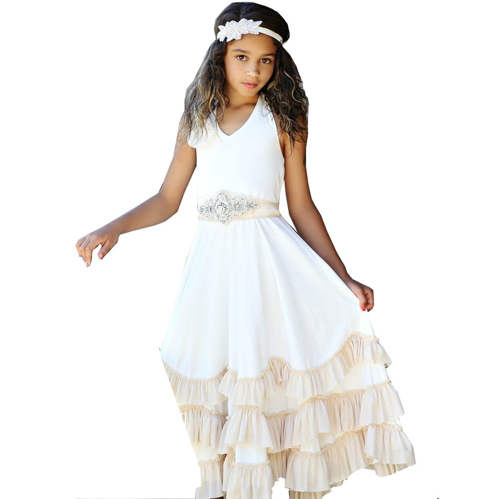 Think Pink Bows Think Pink Bows Girls Off White Halter Boho Ruffle Flower Girl Dress Walmart Com Walmart Com Think Pink Bows Think Pink Bows Girls Off White Halter Boho Ruffle Flower Girl Dress Walmart Com Walmart Com