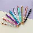 thumbnail image 3 of 10 Pcs Sparkly Ballpoint Pens Fancy Glitter Metal Retractable Pens Retractable Click Ball Pens Cute Journaling Pen for Office Home,Black Ink Medium Point 1.0 mm-Purple-Topboutique, 3 of 6