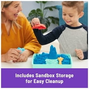 Kinetic Sand Sandbox Set with Blue Sand, Tools & Storage