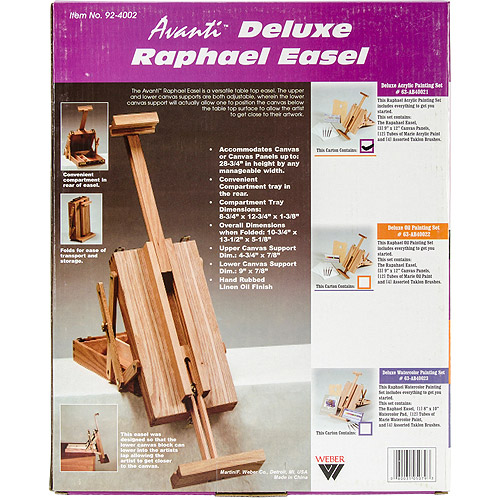 Raphael Deluxe Table Top Easel with Acrylic Color Set, Natural