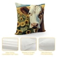 thumbnail image 4 of Wuche  Farm Animal Cow Cattle Throw Pillow Cover, Farmhouse Animal Sunflower with Funny Cow Yellow Decorative Pillow Case Home Decor Square Multiple specifications, 4 of 5
