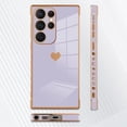 thumbnail image 4 of for Samsung Galaxy S23 Ultra 5G Case Heart Plating Electroplate Luxury Elegant Case Camera Protector Soft TPU Shockproof Protective Corner Back Cover Galaxy S23 Ultra 5G Case -Purple, 4 of 11
