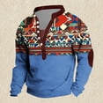 thumbnail image 4 of Maqroz Men's Camo Print Henley Sweatshirt Long Sleeve Button Up Casual Pullover Top Outdoor Hunting Military Streetwear Tops, 4 of 5