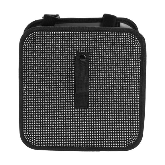 Unique Bargains Car Trash Can Hanging Front Rear Seats Fabric Trash Bin Silver Tone Black 1 Pcs