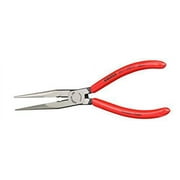 Knipex 8 Snipe Nose Side Cutting Pliers (Stork Beak Pliers) w/ 12 AWG Hole - Plastic Grip