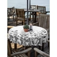 thumbnail image 2 of Outdoor Tablecloth with Umbrella Hole for Patio/Picnic/Party/Camping, Spring Gray Eucalyptus Waterproof Table Cloth Round Cover Washable, Summer Botanical Leaf Country (Dia 54"), 2 of 8
