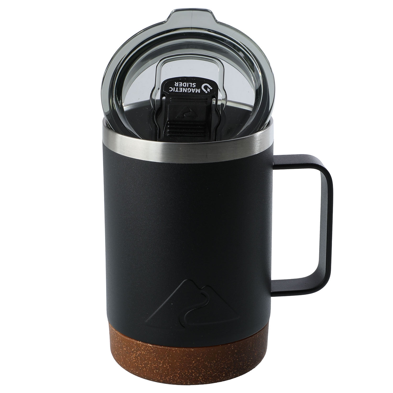 (3 pack) Ozark Trail 16 oz Stainless Steel Insulated Coffee Mug with Cork Bottom, Black