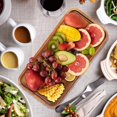 thumbnail image 2 of Acacia Wood Platters Small 12"x6" Long Charcuterie Board Rectangle Decorative Tray Wooden Serving Platter for Food Appetizer Cake Plates Kitchen Dish Cheese Boards Rectangular Snack Dessert Trays, 2 of 11