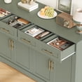 thumbnail image 6 of Homfa Modern Buffet Cabinet with 4 Drawers and 4 Doors, 59" W Sideboard Buffet Storage Cabinet with Shelves, for Kitchen Living Room Bedroom, Green&Gold, 6 of 6