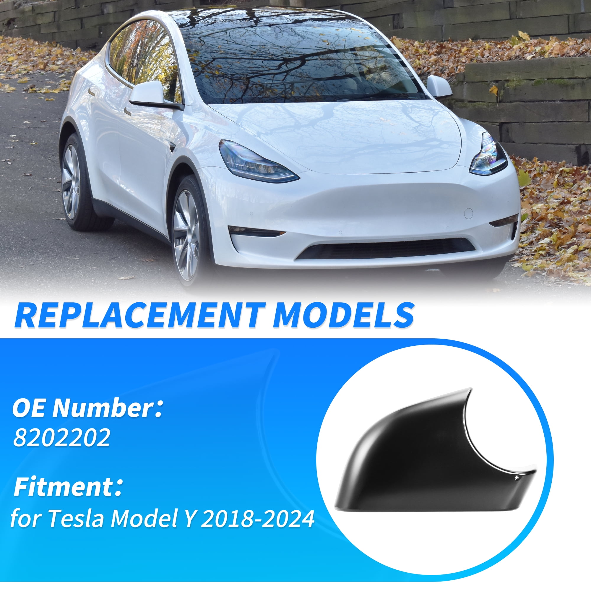 Unique Bargains Mirror Lower Cover for Tesla Model Y 2018-2024 Right Side