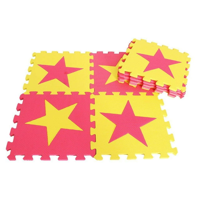 MERIGLARE Jouets Éducatifs pour Enfants Tapis de Rampement Casse-Tête Étoile Rouge Jaune