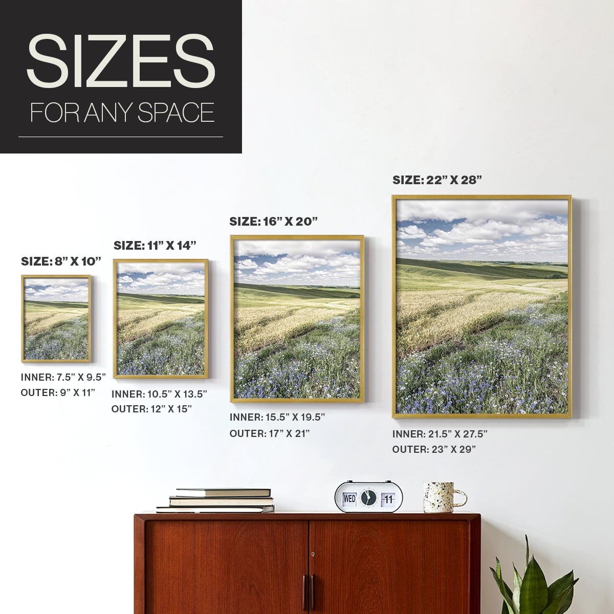 Wildflower Farm Framed Print - Solid Wood in Single Picture Frame Solid Wood 2 Framed Print