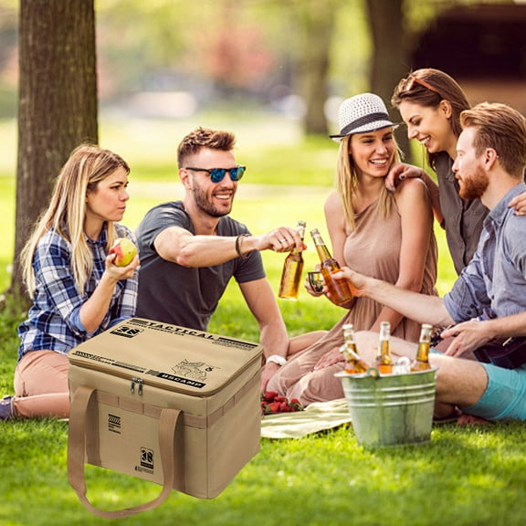 Yooshoverk Folding Storage Box Collapsible Storage Bin - 18 Gallon Foldable Organizer for Camping, Picnics & Gear, Portable with Handles