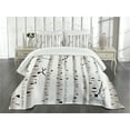 thumbnail image 3 of Ambesonne Birch Tree Quilted Bedspread Set 3 Pcs, Seasonal Woodland, King Size, Black and White, 3 of 5