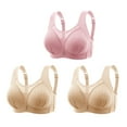 thumbnail image 1 of fheaev Summer Savings Clearance Front Closure Bras For Women Full Coverage Bra 3PC Women Bras Plus Size Behind Buckle Comfortable Breathable Exhaust Base Non-Steel Ring Non-Magnetic Buckle Underwear, 1 of 8