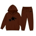 thumbnail image 4 of NAISIBABY Boys Girls Sets, Fleece Lined Hoodie and Tapered Sweatpant Fall Winter Fashion Casual Outfits 2-Piece Coffee 9T, 4 of 5