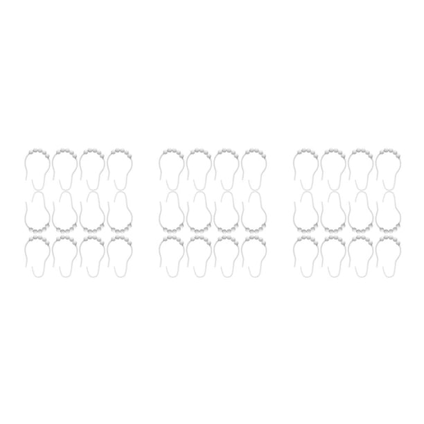 Ganchos enrollables Wosthever 12 piezas para cortina de ducha Acero inoxidable Negro