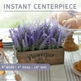 thumbnail image 3 of Butterfly Craze Artificial Lavender Plants in Rustic Wooden Planters - Lifelike, Stunning Faux Silk Purple Flowers Perfect for Elevating Your Patio, Home Décor, or Office, Large Dark Brown Pot, 3 of 8