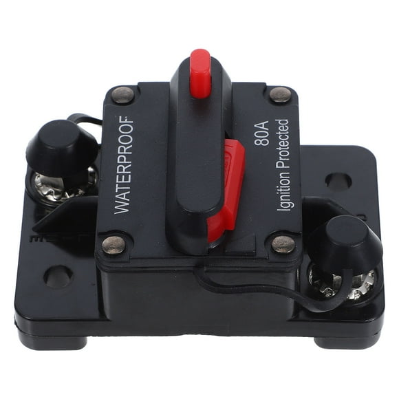 FUTUREORYY Auto Reset Circuit Breaker Fuse 80A for Truck RV Marine Trailer 12V~36V Waterproof Dustproof Power Protection Breaker Black