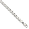 thumbnail image 1 of 925 Sterling Silver 7.4mm Cuban Anchor Chain Bracelet Flat, 1 of 8