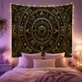 thumbnail image 2 of Golden Celestial Sunburst on Dark Charcoal Background, Mystical Fantasy for Steampunk Art Collectors, Ornate Wall Decor, Housewarming Gift, Tapestry Wall Hanging for Home Library and Office, 2 of 7