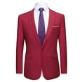 thumbnail image 5 of MODA NOVA Big & Tall Men's Dress Slim Fit Blazer Single Breasted Sports Coat Red L, 5 of 5