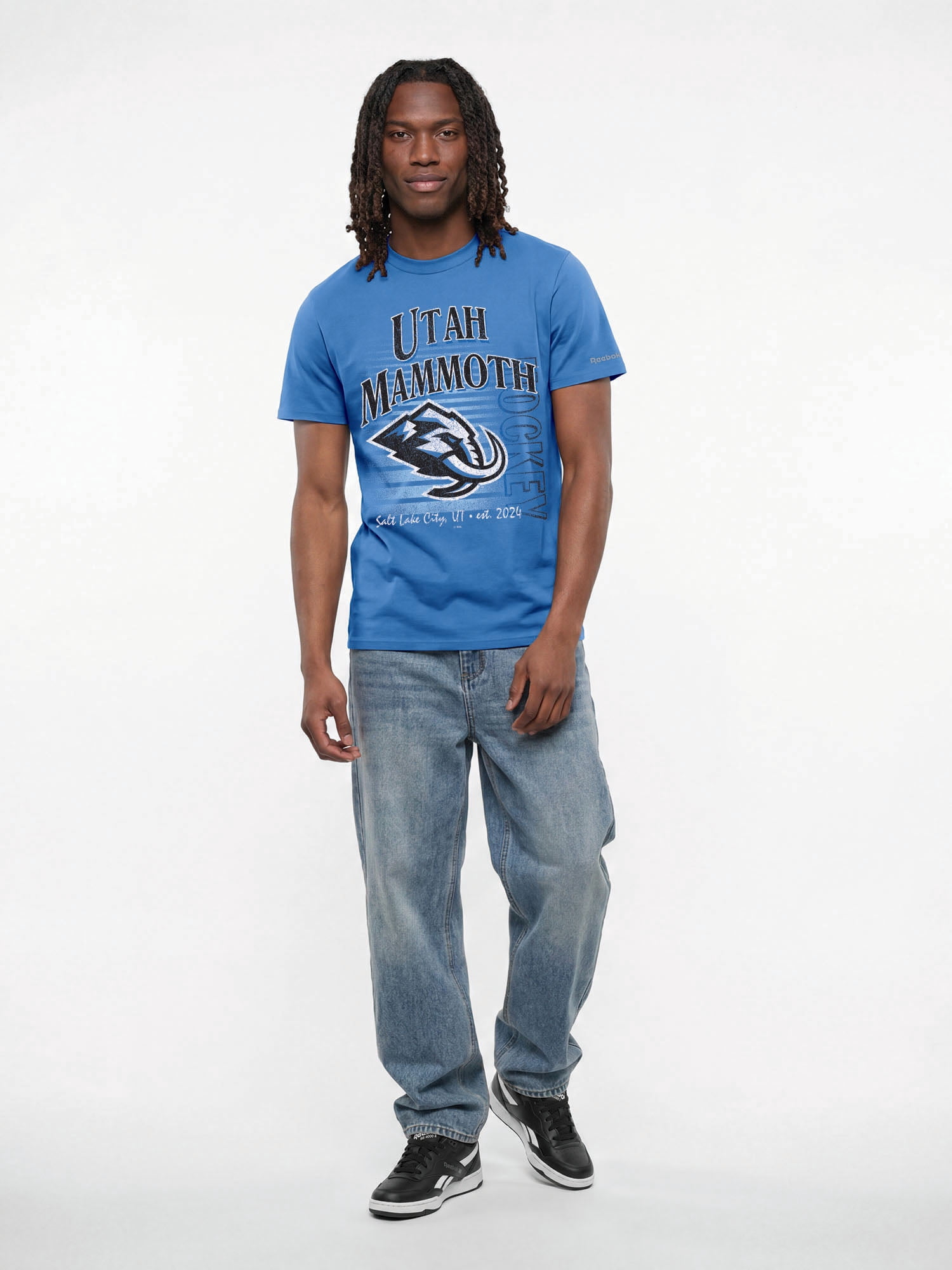 Utah Mammoth Reebok Mens Crew Neck Short Sleeve T-Shirt