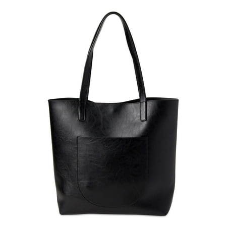 Time and Tru Women's Calvin Tote Bag with Bonus Pouch Black – BrickSeek