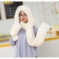 thumbnail image 4 of WTXUE Hat and Scarf Set for Women, Winter Gloves Ear Protectors Wool Thick Hat Women Hat Collar Warm Set Plush Scarf Gloves Baseball Caps, White, 4 of 8