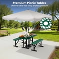 thumbnail image 7 of AwayHome 4FT Metal Patio Picnic Tables with Umbrella Hole Thermoplastic Coated Commercial Rectangular Picnic Table, Surface Mounted, Green, 7 of 7