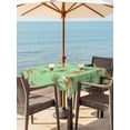 thumbnail image 3 of Outdoor Tablecloth with Umbrella Hole for Patio/Picnic/Party/Camping, Desert Camels Waterproof Table Cloth Square Cover Washable, Tropical Date Palm Trees Animal Green (54"x 54"), 3 of 8