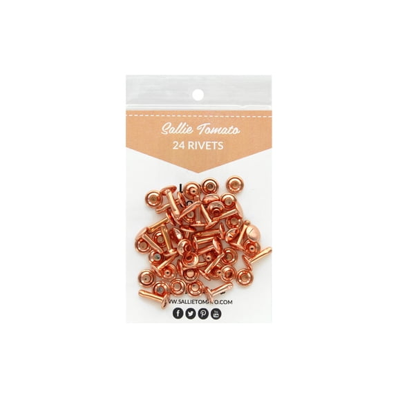 Sallie Tomato Double Cap Rivets 13mm 24pc Copper