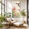 thumbnail image 6 of Canvas Wall Art, Hummingbird Red Floral Framed Canvas Prints for Living Room Hallway, Rustic Botanical Green Ombre Oversized Gallery Wrapped Wall Decor for Home Office, Gifts, 30"x60" Ship Next Day, 6 of 9