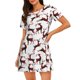 thumbnail image 1 of Fotbe Christmas Plaid Moose Bata de Dormir para Mujer con Estampado, Camisón de Algodón de Manga Corta, Ropa de Dormir Casual, 1 of 6