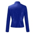 thumbnail image 6 of LoyisViDion Coat Women Long Sleeve Open Front Short Cardigan Short Suit Jacket Coat Top Blue 6(M), 6 of 8