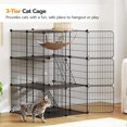 thumbnail image 4 of Large Cat Cage, 3-Tier Indoor Cat Enclosures, DIY Cat Playpen Detachable Metal Wire Catio Kennel with Hammock and Hanging Balls, for 1-2 Cats, Ease of Assembly,, 4 of 9
