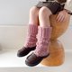 thumbnail image 1 of Calcetines de punto de otoño e invierno Lolita bonitos para niños, estilo coreano JK, calcetines cálidos de lana con reborde hasta la mitad de la pantorrilla para niñas, 1 of 6
