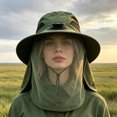 thumbnail image 6 of Cadancy Sun Hat Wide Brim Fishing Cap with Solar Fan Mesh Face Shield Neck Flap Outdoor UV Protection Summer Gardening Hiking Camping Breathable Cooling Shade Cover, 6 of 6