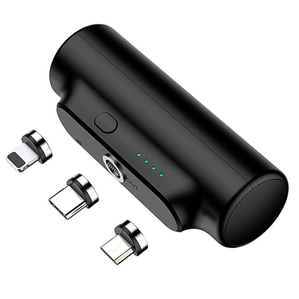 Seitruly Banco de energía con indicador de viaje 3000mAh Mini de externo para teléfono móvil conectores desmontables recargables Electrónica Negro