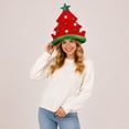thumbnail image 6 of ZLKMQM Novelty 3D Christmas Tree Hat,Cotton Festive Tree Party Hat with Star Topper & Colorful Pom-Poms, One Size Holiday Photo Prop for Adults, 6 of 8