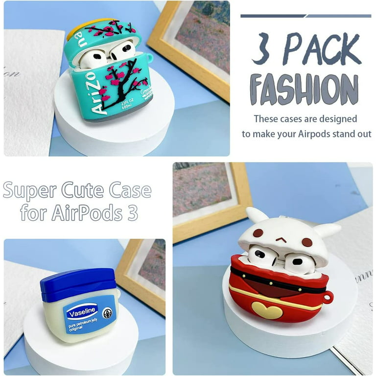 3Pack) Food Airpod 3 Case for Airpods 3rd Gen, 3D Cartoon Airpods