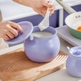 thumbnail image 2 of Qeeadeea/Solid Color Ceramic Sugar Bowl With Lid, Porcelain Sugar Pot With Spoon, Small Salt Pot, Storage Jar, For Coffee Bar, Restaurant-Purple-1200ml, 2 of 7