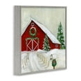 thumbnail image 4 of Stupell Industries Winter Barn Scenery Holiday Painting Gray Framed Art Prints Wall Art, 24 x 24, 4 of 10