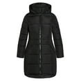 thumbnail image 3 of Evans Women's Plus Size Contrast Zip Hooded Fully Lined Coat, 3 of 5