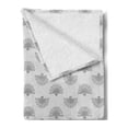 thumbnail image 2 of Geometric Soft Flannel Fleece Throw Blanket, Japanese Traditional Fan Pattern in Pale Colored Image Ornamental Abstract Art, Cozy Plush for Indoor and Outdoor Use, 60" x 80", Grey Beige, by Ambesonne, 2 of 5