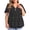 Black B, variant on Pejock Women Plus Size Summer Pleated Ruffle Short Sleeve T-Shirt Loose Casual V-Neck Gradient Color Blouse T-shirt Tops Black B 3XL (US Size:14)