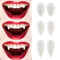 thumbnail image 1 of 3 pares de colmillos de vampiro para Halloween, dientes de cosplay, accesorios para fiestas de cosplay, colmillos falsos para Halloween., 1 of 7